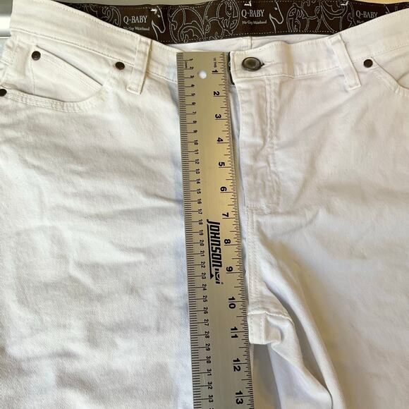 Q-Baby Women Slim Jeans size 17/18 x 34 White Mid Rise Stretch No Gap Waistband - Picture 6 of 12